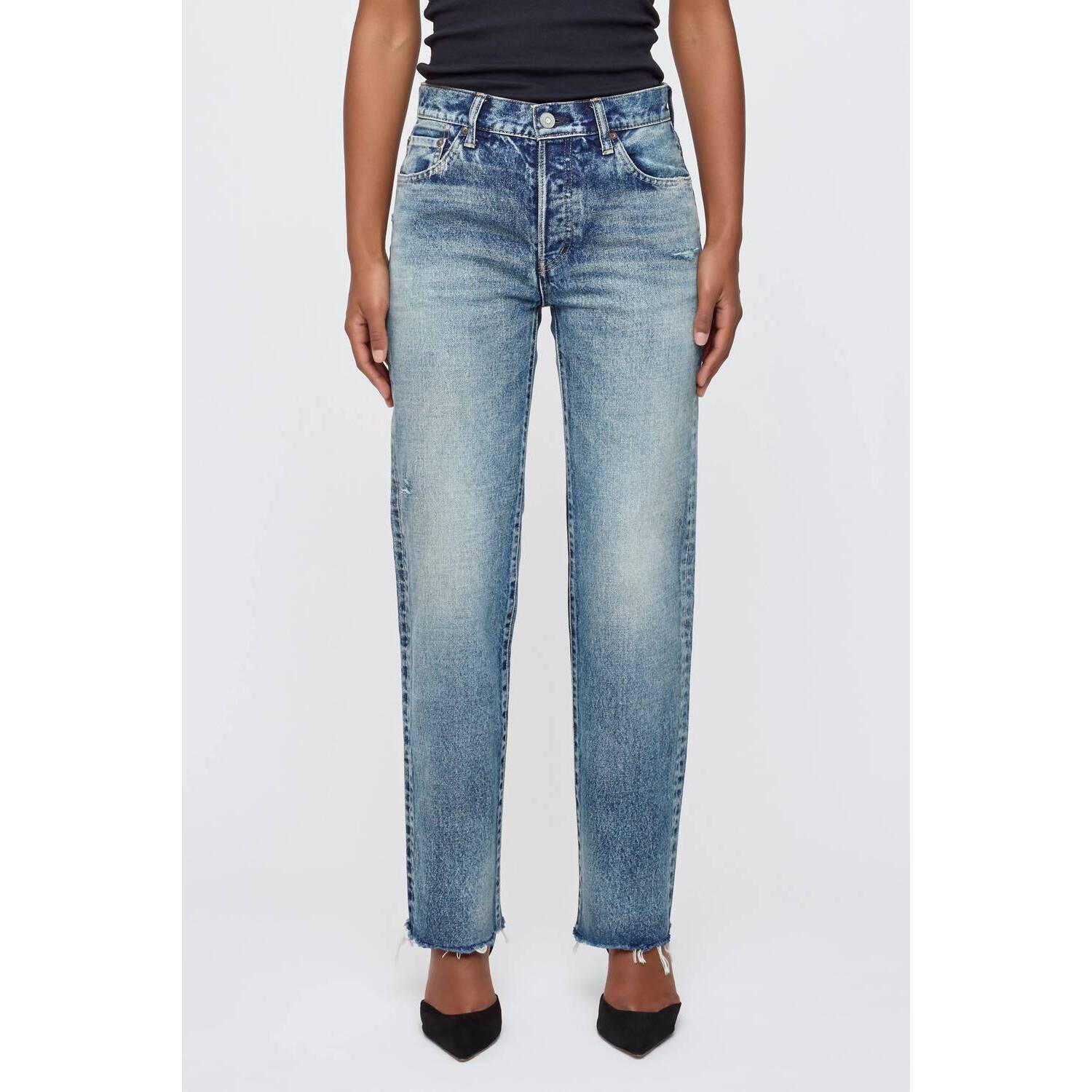 New Moussy Ravencrest Straight Jeans In Blue